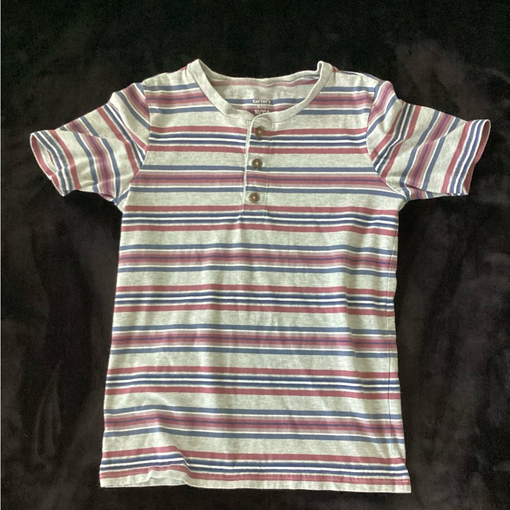 Carter's Multicolor Striped Henley Tee